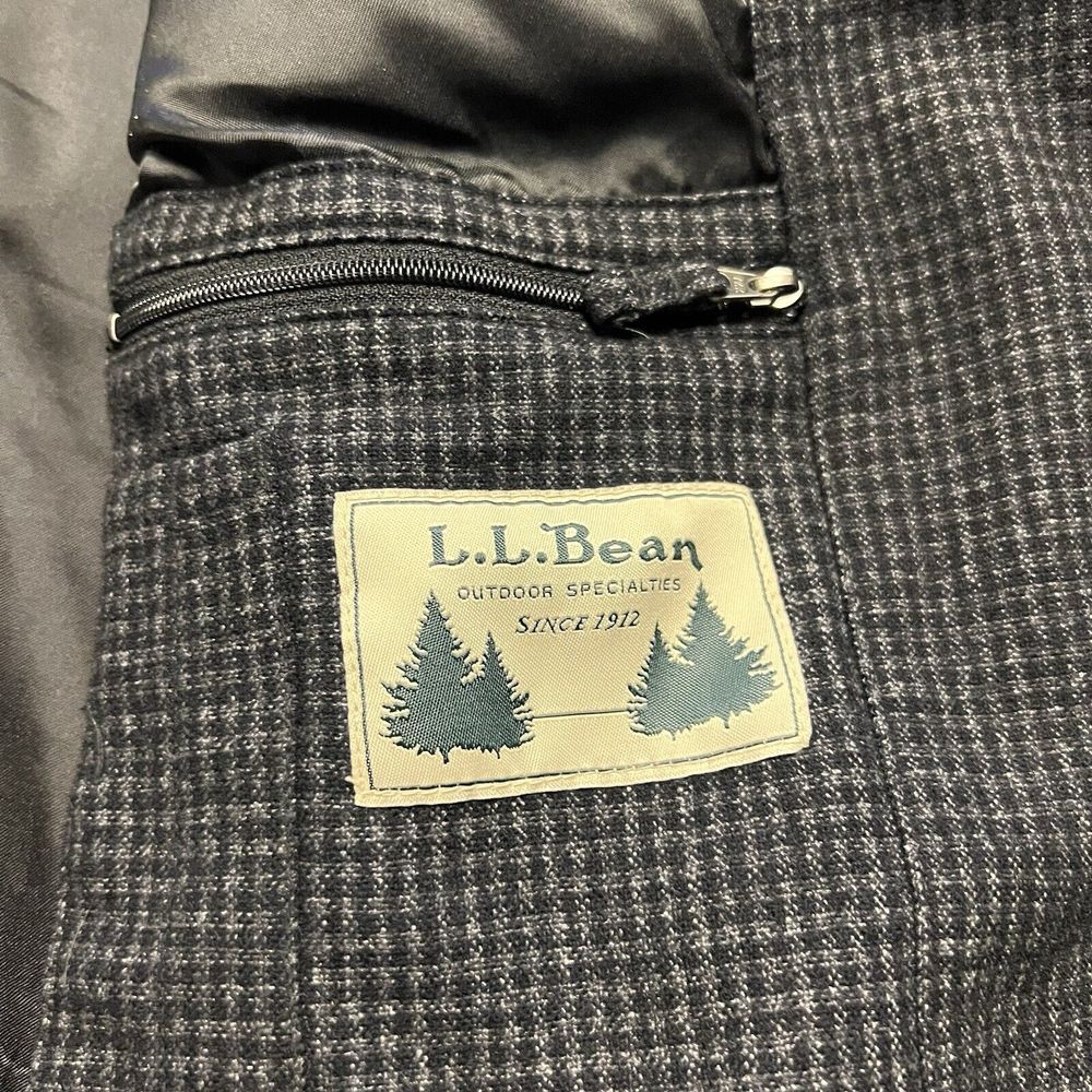 Vintage LL Bean Wool Blend 50 Tall Sport Coat Blazer Overcoat Retro Houndstooth - Picture 4 of 12